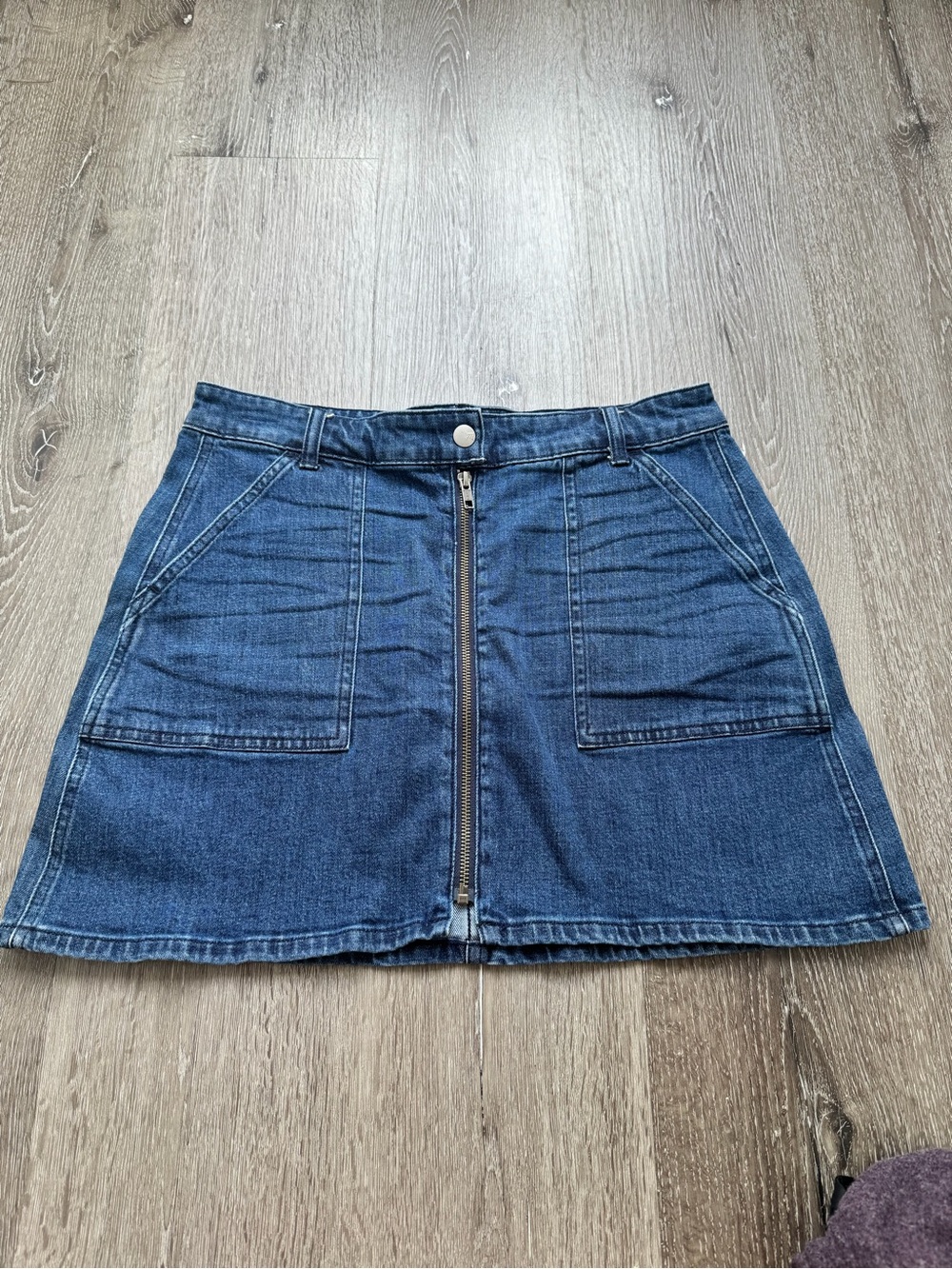 Madewell Denim Zip Front Utility Mini Skirt Size 30